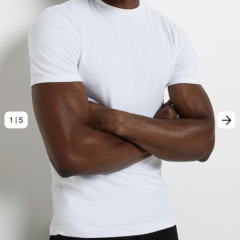 RIVER ISLAND WHITE MUSCLE FIT T-SHIRT